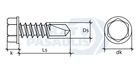Varžtų pasaulis: Savigręžis skardai K4,8x19-Zn, WSB, WKRET-MET [vnt.]