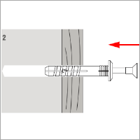 Įdedamas kaištis į kiaurymę