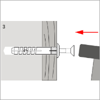 Įkalamas medsraigtis į kaištį