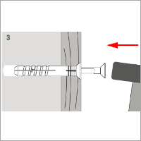 Įkalamas medsraigtis į kaištį